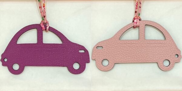 UK London Car Bag Charm Rose Purple Epsom / Rose Sakura Togo Leather