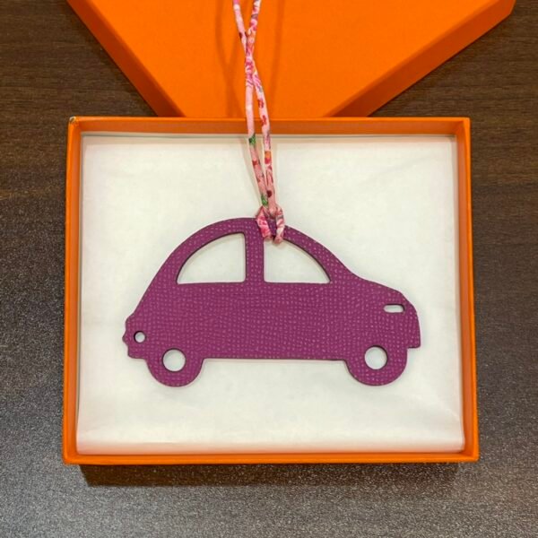 UK London Car Bag Charm Rose Purple Epsom / Rose Sakura Togo Leather