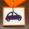 Full Handmade Car Charm Violet Epsom Leather / Gold Togo Leather