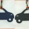 Fashion Car Bag Charm Epsom Leather Dark Blue / Togo Etain