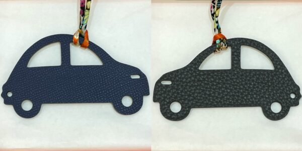 Fashion Car Bag Charm Epsom Leather Dark Blue / Togo Etain