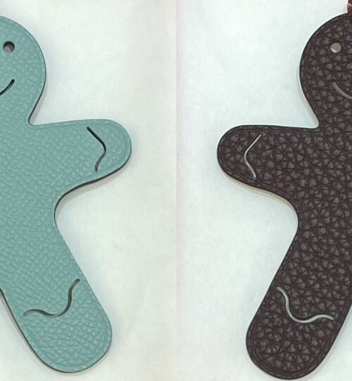 Bag Charm Images Blue Atoll Epsom / Dark Coffee Togo Gingerbread Man Charm