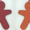 USA New York Gingerbread Man Charm Dark Red Epsom / Orange Togo Leather