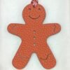 USA New York Gingerbread Man Charm Dark Red Epsom / Orange Togo Leather