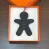 Gingerbread Man Charm Epsom Rouge Casaque / Togo Noir