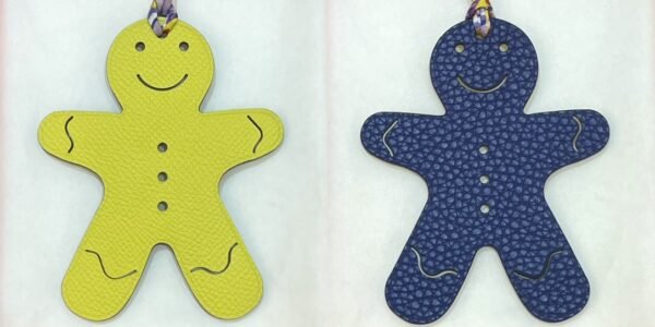 Canada Ottawa Gingerbread Man Charm Epsom Lime / Togo Blue Saphir