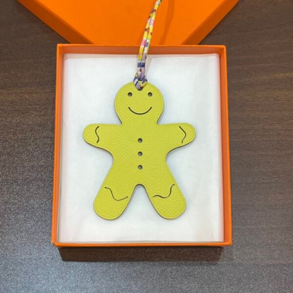 Canada Ottawa Gingerbread Man Charm Epsom Lime / Togo Blue Saphir