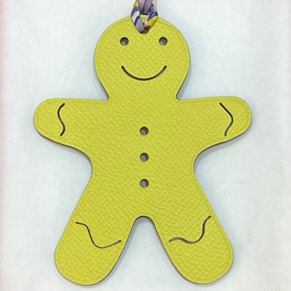 Canada Ottawa Gingerbread Man Charm Epsom Lime / Togo Blue Saphir