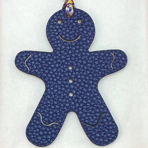 Canada Ottawa Gingerbread Man Charm Epsom Lime / Togo Blue Saphir