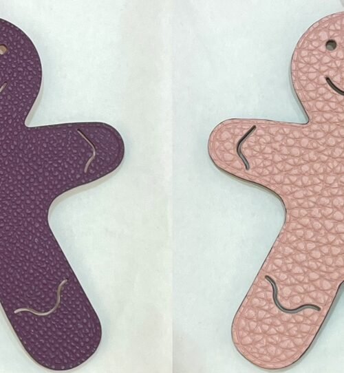 Australia Sydney Gingerbread Man Charm Epsom Leather Violet / Togo Blue Saphir