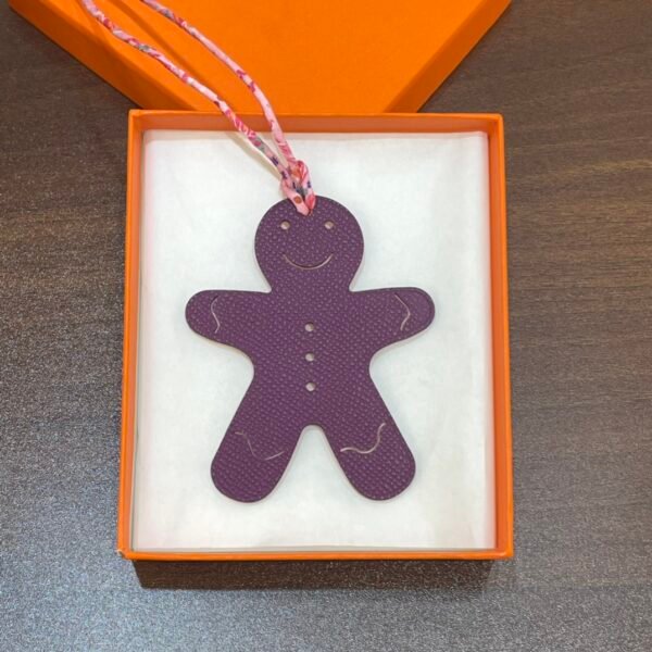 Australia Sydney Gingerbread Man Charm Epsom Leather Violet / Togo Blue Saphir