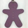 Handmade Bag Charms Epsom Violet / Togo Jaune Amber Gingerbread Man Charm