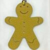 Handmade Bag Charms Epsom Violet / Togo Jaune Amber Gingerbread Man Charm
