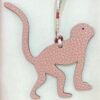 Handmade Guenon Bag Charm Togo Rose Sakura / Epsom Etoupe Grey
