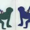 UK London Guenon Charm Togo Leather Malachite / Epsom Blue Saphir