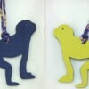 USA Washington Guenon Charm Togo Blue Saphir / Epsom Lime