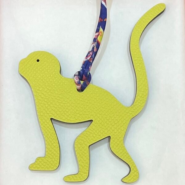 USA Washington Guenon Charm Togo Blue Saphir / Epsom Lime