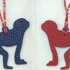Lovely Guenon Charm Togo Deep Blue / Epsom Rouge Casaque Bag Charm