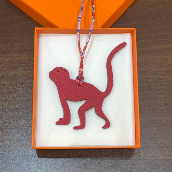 Lovely Guenon Charm Togo Deep Blue / Epsom Rouge Casaque Bag Charm