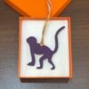 Canada Toronto Guenon Charm Gold Togo Leather / Violet Epsom Leather