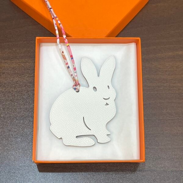Full Handmade Rabbit Charm Craie Epsom Leather / Rose Sakura Togo Leather