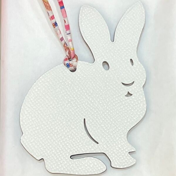 Full Handmade Rabbit Charm Craie Epsom Leather / Rose Sakura Togo Leather