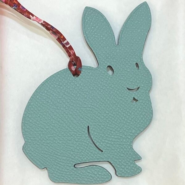Canada Ottawa Rabbit Bag Charm Epsom Leather Blue Atoll / Togo Leather Dark Coffee