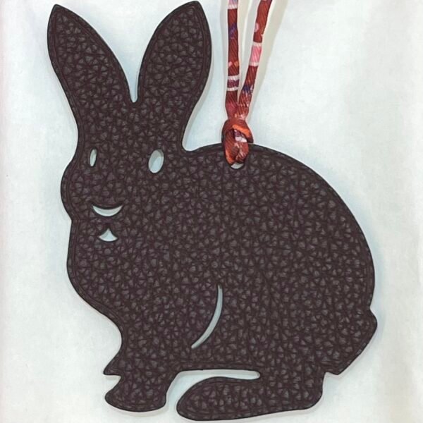 Canada Ottawa Rabbit Bag Charm Epsom Leather Blue Atoll / Togo Leather Dark Coffee