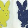UK London Bag Charm Epsom Lime / Togo Dark Blue Rabbit Charm