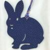UK London Bag Charm Epsom Lime / Togo Dark Blue Rabbit Charm