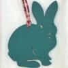 Lovely Rabbit Charm Malachite Epsom / Violet Togo Leather Bag Charms