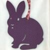 Lovely Rabbit Charm Malachite Epsom / Violet Togo Leather Bag Charms