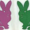 USA Washington Rabbit Charm Epsom Rose Purple / Togo Leather Vert Bamboo