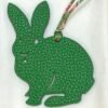 USA Washington Rabbit Charm Epsom Rose Purple / Togo Leather Vert Bamboo