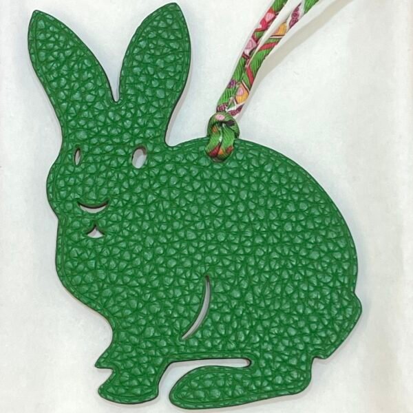 USA Washington Rabbit Charm Epsom Rose Purple / Togo Leather Vert Bamboo