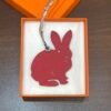 New Bag Charm Price Epsom Rouge Casaque / Togo Noir Rabbit Charm