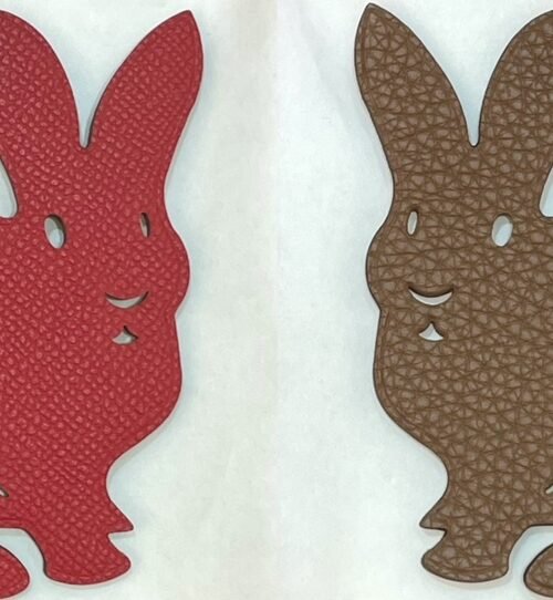Australia Canberra Rabbit Bag Charm Epsom Rouge Casaque / Togo Leather Gold
