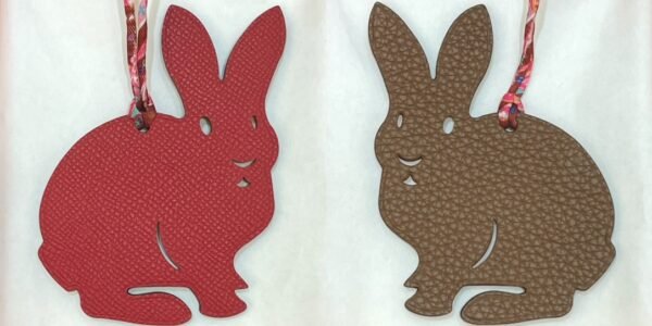 Australia Canberra Rabbit Bag Charm Epsom Rouge Casaque / Togo Leather Gold