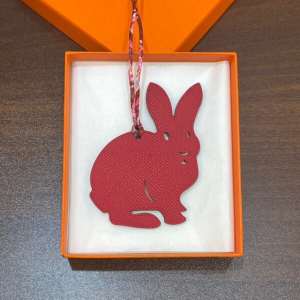 Australia Canberra Rabbit Bag Charm Epsom Rouge Casaque / Togo Leather Gold