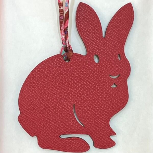Australia Canberra Rabbit Bag Charm Epsom Rouge Casaque / Togo Leather Gold