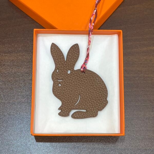 Australia Canberra Rabbit Bag Charm Epsom Rouge Casaque / Togo Leather Gold
