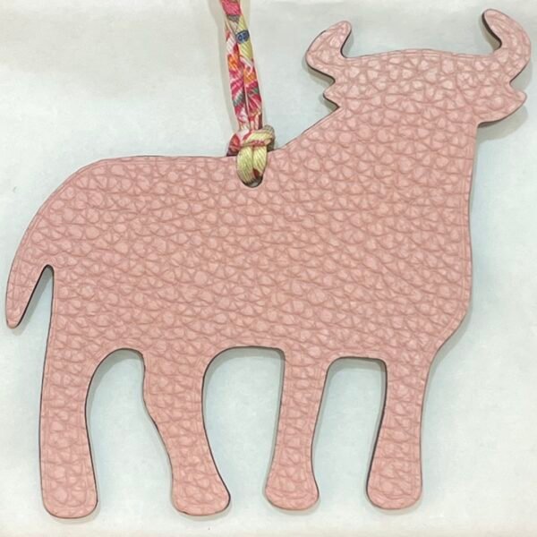 UK London Calf Charm Togo Rose Sakura / Epsom Etoupe Bag Charm 