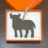 UK London Calf Charm Togo Rose Sakura / Epsom Etoupe Bag Charm 