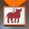 Lovely Calf Charm Images Togo Rouge Casaque / Epsom Lime