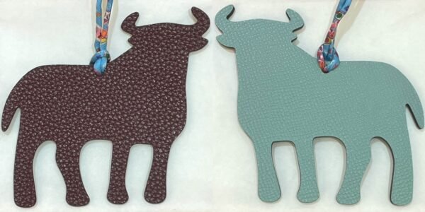 Canada Ottawa Calf Charm Togo Dark Coffee / Epsom Blue Atoll