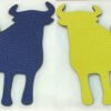 Full Handmade Calf Charm Blue Saphir Togo Leather / Lime Epsom Leather