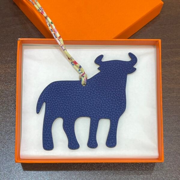 Full Handmade Calf Charm Blue Saphir Togo Leather / Lime Epsom Leather