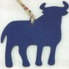 Full Handmade Calf Charm Blue Saphir Togo Leather / Lime Epsom Leather