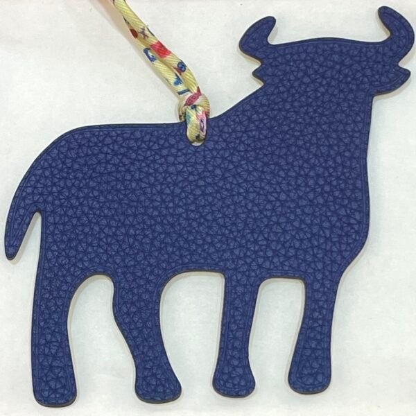 Full Handmade Calf Charm Blue Saphir Togo Leather / Lime Epsom Leather