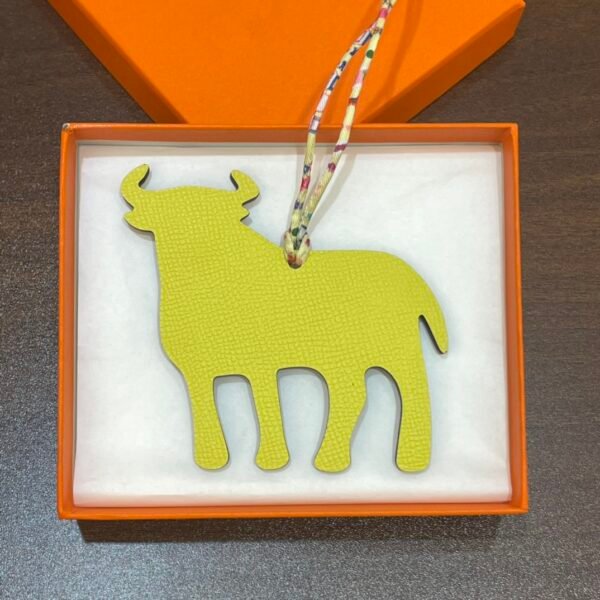 Full Handmade Calf Charm Blue Saphir Togo Leather / Lime Epsom Leather